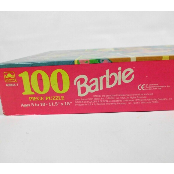 Vintage 1991 Barbie 100 Piece Golden Book Puzzle 11.5x15 Sealed 4096A-1 - Picture 3 of 5